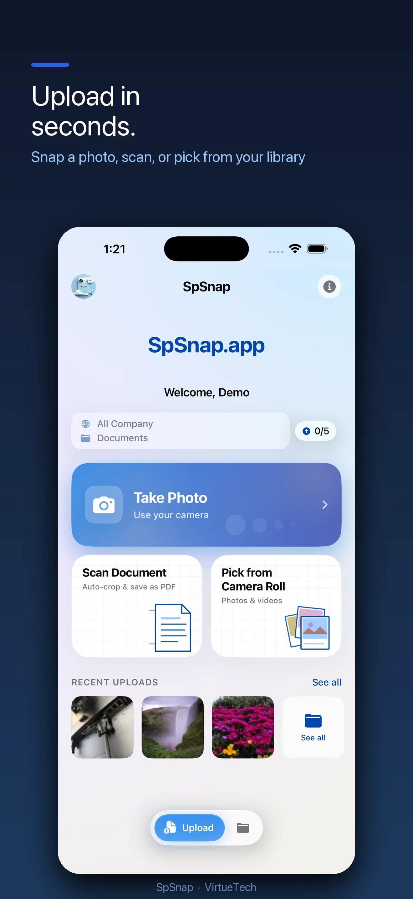 SpSnap file picker for selecting photos and videos